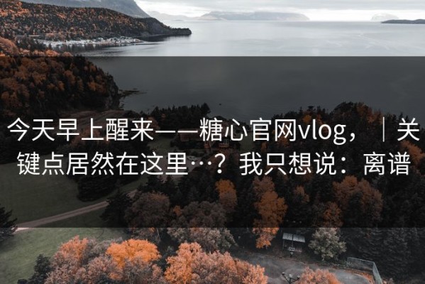 今天早上醒来——糖心官网vlog，｜关键点居然在这里…？我只想说：离谱