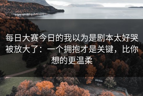 每日大赛今日的我以为是剧本太好哭被放大了：一个拥抱才是关键，比你想的更温柔