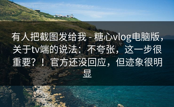 有人把截图发给我 - 糖心vlog电脑版，关于tv端的说法：不夸张，这一步很重要？！官方还没回应，但迹象很明显